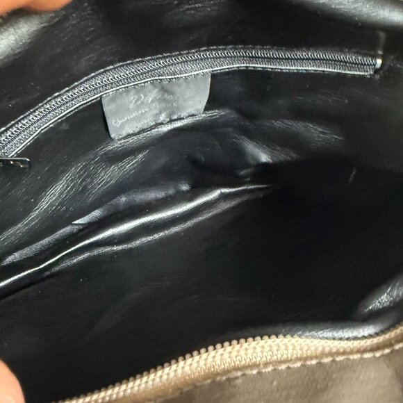 Divina Leather Genuine Snakeskin Print Strap Crossbody Bag Women's Beige Brown - Picture 7 of 7